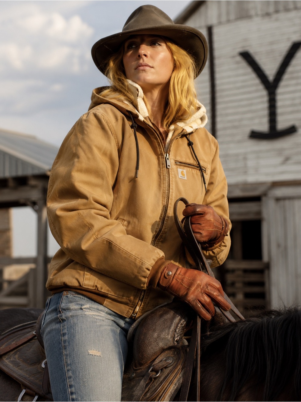Carhartt Women's Weathered Wildwood Jacket Small 4/6 Brown Sherpa Lined 100815
